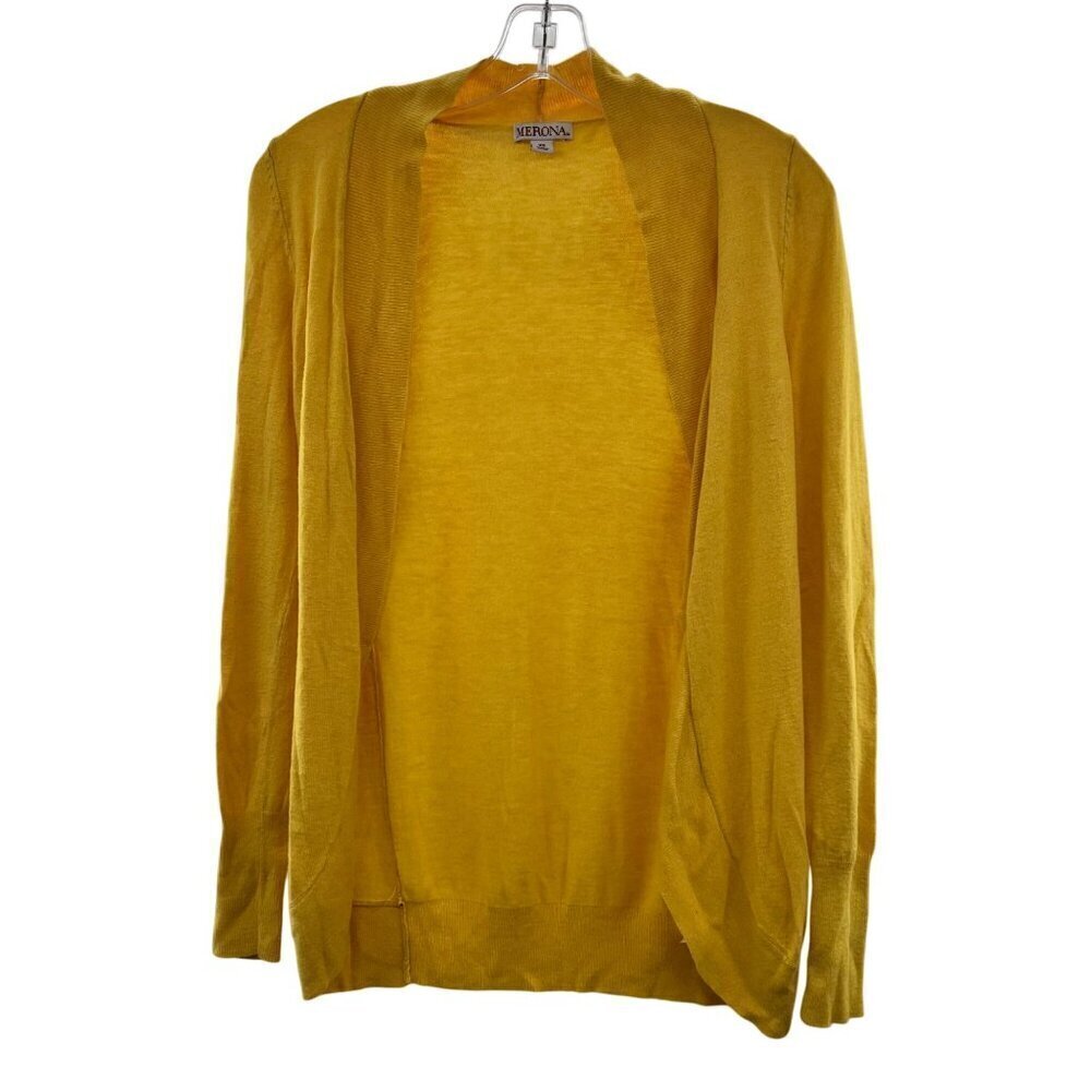 Merona Women's Open Front Long Sleeve Lightweight Cardigan Yellow Size XS